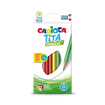 Colored pencils CARIOCA TITA, trihedral, 12 colors