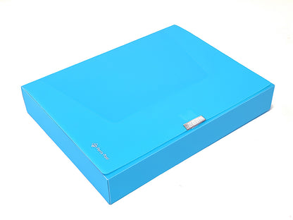 Document case PANTA PLAST Neon, PP, A4, 55 mm, blue color.
