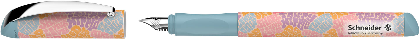 Fountain pen SCHNEIDER Glam, plastic colored body, blue ink, suitable for right-handed and left-handed people