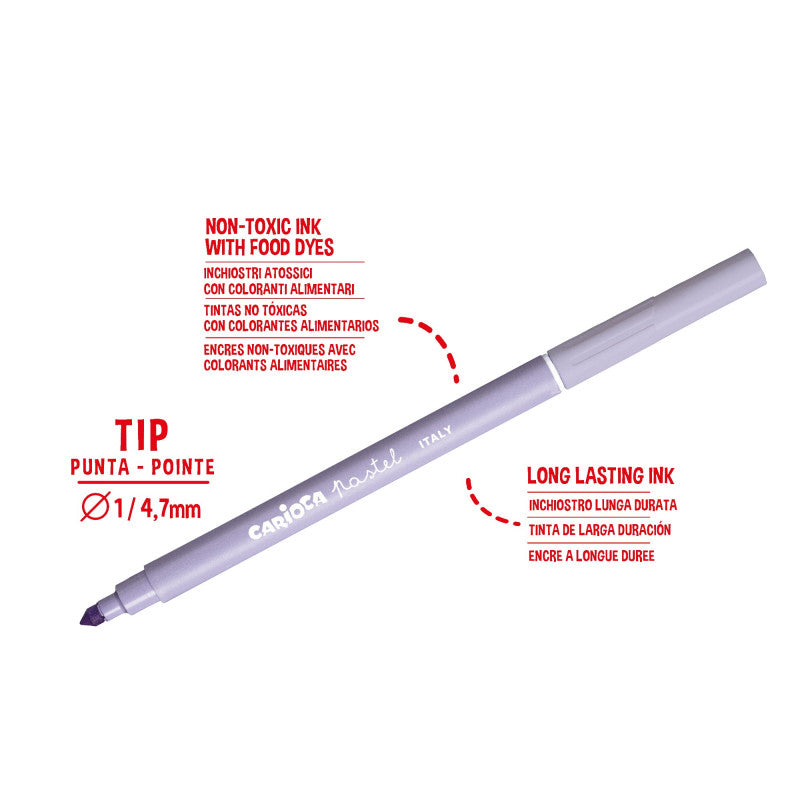 CARIOCA PASTEL felt-tip pens, 8 pcs.