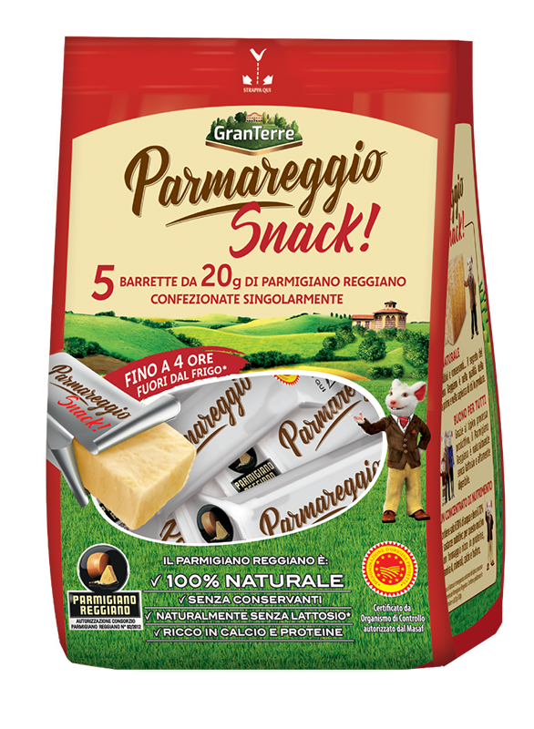 Kietojo PARMIGIANO  sūrio užkandis PARMIGIANO, 100g (5x20g)