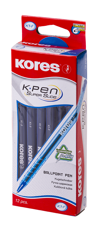 Ballpoint pen KORES K1 F, 1.0 mm, blue ink