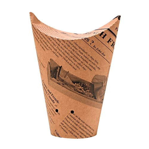 Snack container OLDNEWS, resealable, paper, D 60mm, H 160mm, 50 pcs