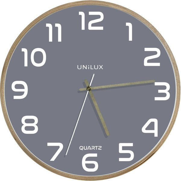 Wall clock UNILUX Baltic, diameter 31.5 cm, gray