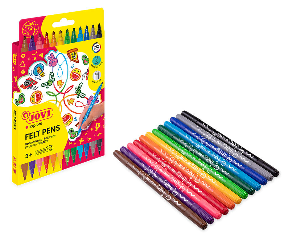 Double-sided felt-tip pens JOVI, 12 colors