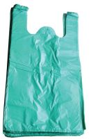 Packaging bags with handles, various colors, 24 / 6 x 45 cm, 14.9 mk, HDPE, 100 pcs., 0.4 kg