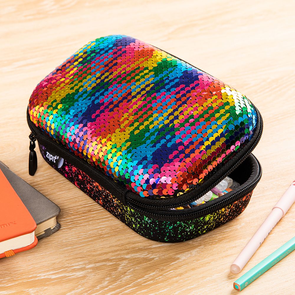 Pencil case ZIPIT Glitter Sequins, multi-colored