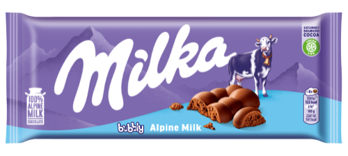 Šokoladas MILKA Bubbly Alpine Milk, 90 g