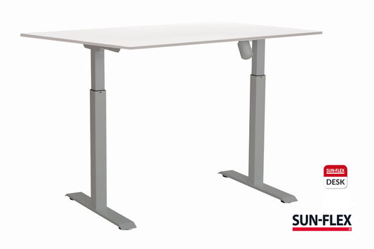 Height-adjustable table SUN-FLEX ADAPT I, white tabletop and gray frame 120x80cm