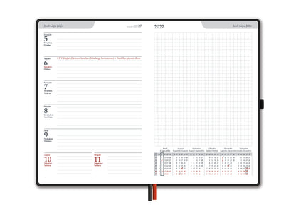 Kalendorius BALTIC WEEK, 2027, PU, A5, sidabrinė (Baltic)