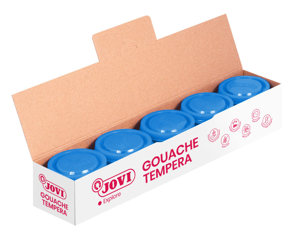 Guašas tempera JOVI Scholar, 5vnt. po 35ml, šviesiai mėlynos spalvos