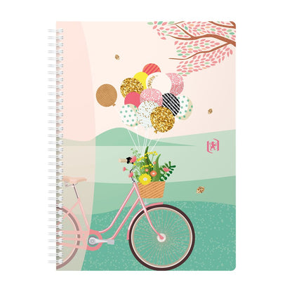 Notebook with spiral OXFORD HORIZONS, B5, 60 sheets, 90 gsm, with squares
