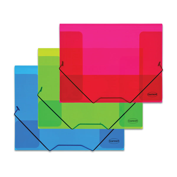 Document folder with elastic CENTRUM, A4, 3 flaps, various colors.
