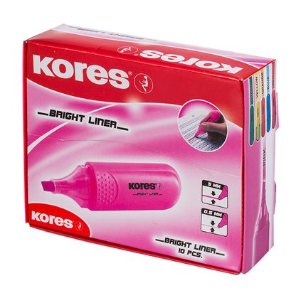 Text marker KORES BRIGHT LINER, pink