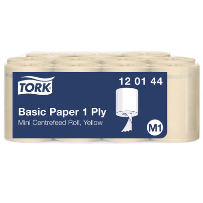 Popieriniai rankšluosčiai TORK M1 Universal Mini, 1 sl., gelsvos sp., 115 m, 120144