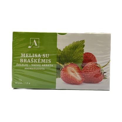 Tea Austėja lemon balm/strawberry 20x1.3 g
