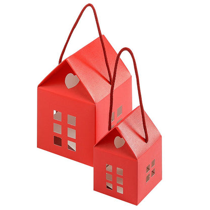 Gift box - house, 80 x 80 x 80 mm, red.
