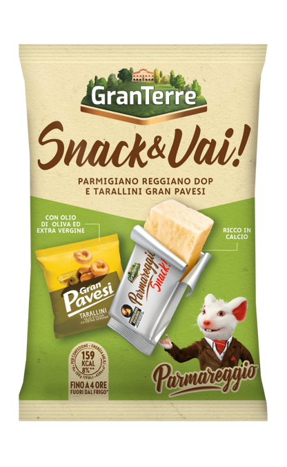 Kietojo PARMIGIANO sūrio PARMIGIANO REGGIANO SKVN (rieb. 30 %) ir sausainių Tarallini užkandis, 37 g