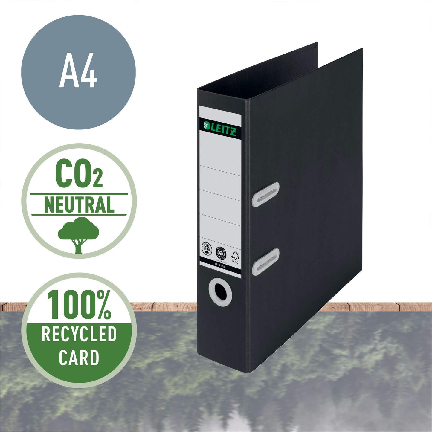 Binder LEITZ 180° Recycle, A4, 80mm, black