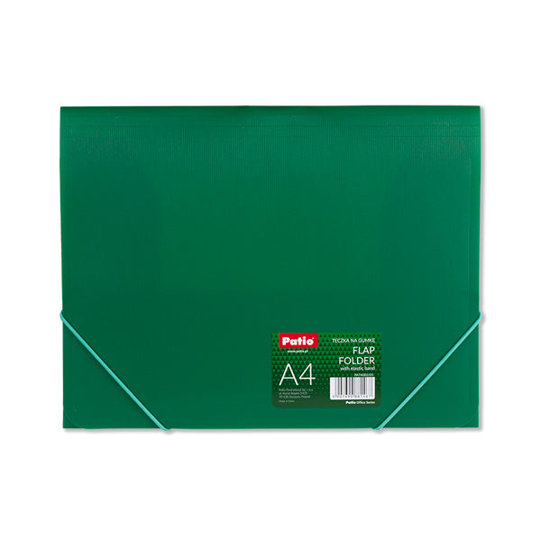 Document folder with elastic band PATIO, PP, A4, green