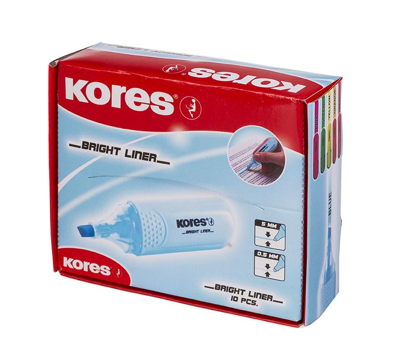 Teksto žymeklis KORES BRIGHT LINER, mėlyna