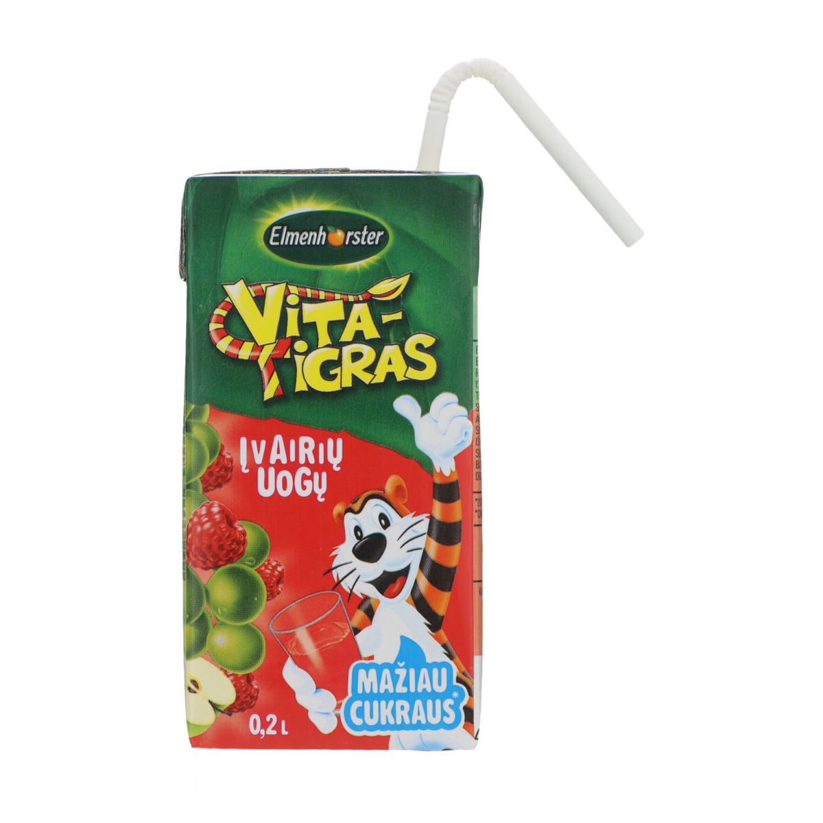 Įvairių uogų sulčių gėrimas ELMENHORSTER Vita Tigras, su vit. 0,2 l