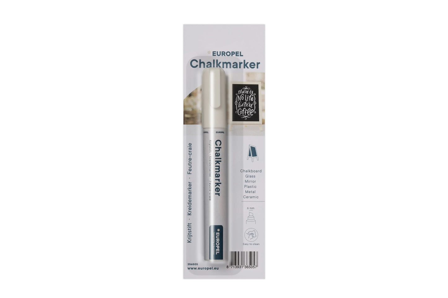 Liquid chalk marker EUROPEL, 1-6mm, white
