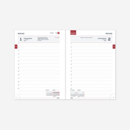 Calendar SCIENCE BOOK 2025/2026, artificial leather 14 x19 cm, dark blue color.