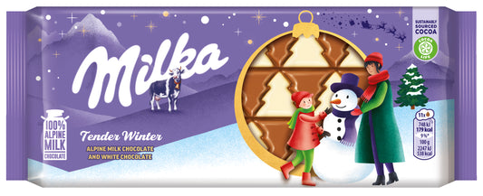 Milk chocolate MILKA, from Alpine milk, with white chocolate, 90 g