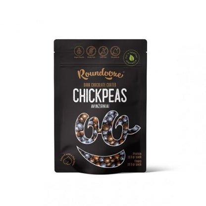 Decorative roasted chickpeas ROUNDOOZE, in dark chocolate, 150 g