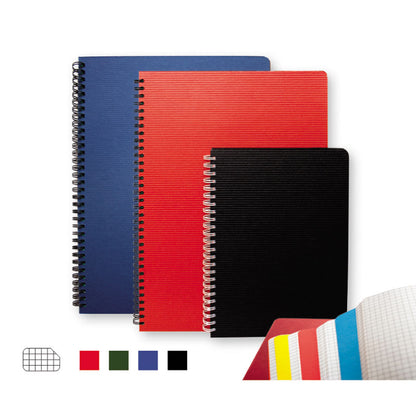 Notebook with spiral and tabs SMLT, A6, 96 sheets, with cells