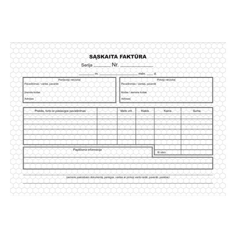 Forms Invoices A5x2x50 without numbering, self-copying