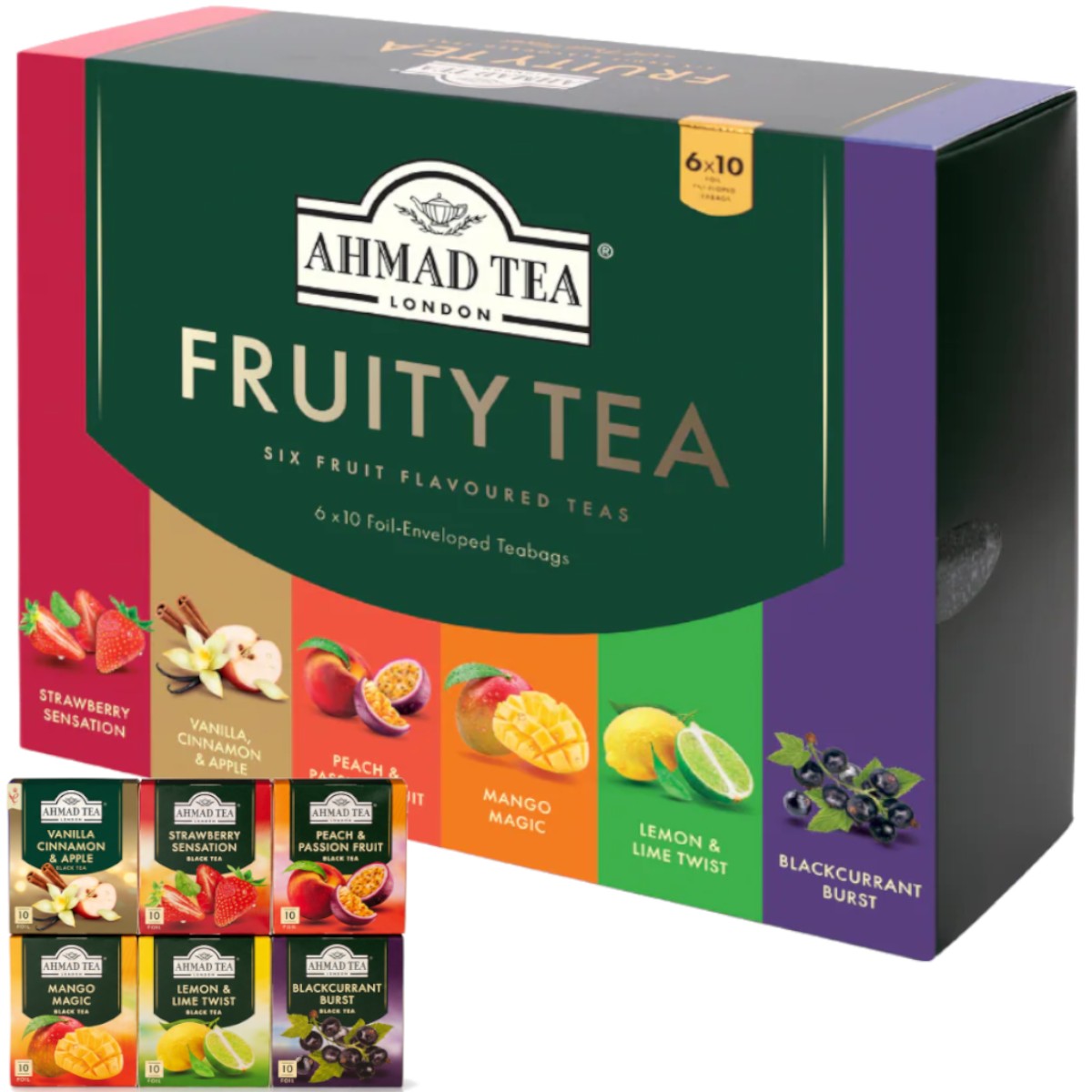 Ahmad FRUITYTEA tea set, 60 sachets, 2 g each