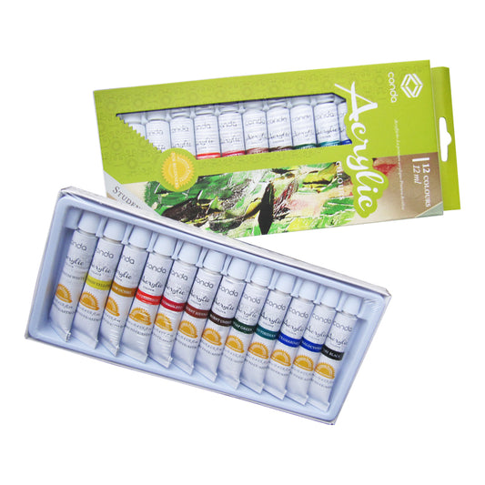 Acrylic paints CONDA, 12 colors, 12 ml