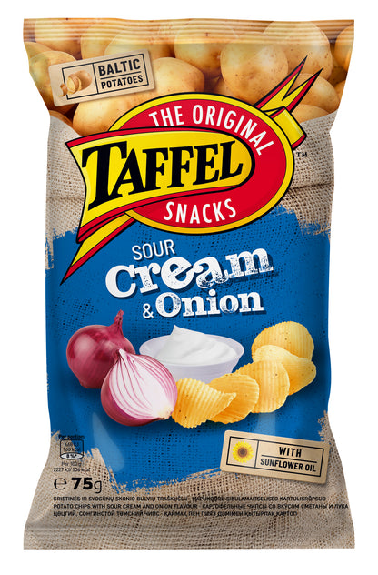 Traškučiai TAFFEL, grietinės ir svogūnų skonio, 75 g