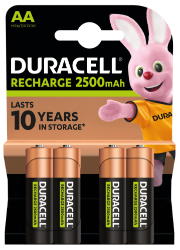 Įkraunamos baterijos DURACELL AA 2500 mAh, 4 vnt