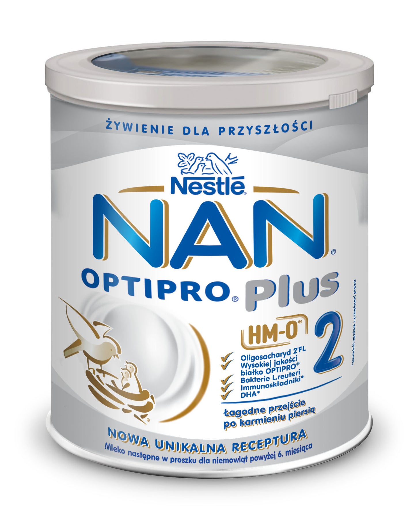 Tolesnio maitinimo pieno mišinys nuo 6mėn.NAN OPTIPRO Plus 2 HM TIN  800g
