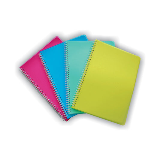 Notebook with spiral on the side SMLT, A6, plastic covers, 96 sheets, with cells