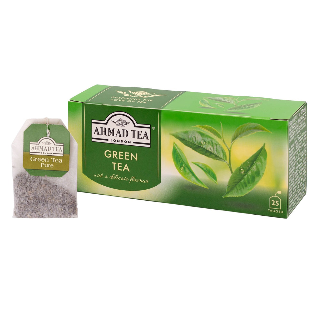 Žalioji arbata AHMAD GREEN TEA, 25 vnt. arbatos maišelių