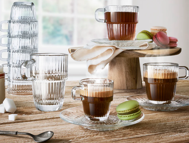 Lėkštutė BARSHINE, 185 ml puodeliui, stiklas, D 14 cm, vnt