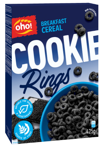 Sausi pusryčiai OHO Cookie rings, 425 g