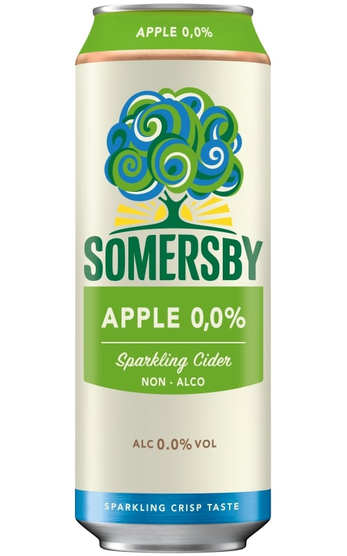 Cider SOMERSBY, apple flavor, non-alcoholic, 0.5l can