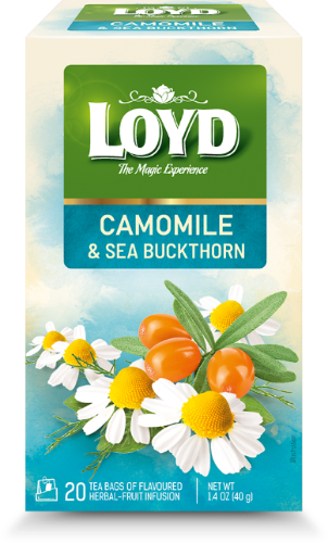 LOYD flavored herbal and fruit tea, chamomile and sea buckthorn flavor, 20 x 2g