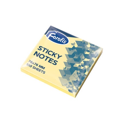 Sticky notes FOROFIS 76x76mm 100 sheets, pastel yellow color