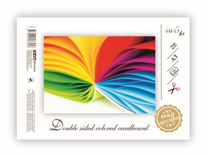 Double-sided colored cardboard SMLT, A3, 190 g/m2, 16 sheets (8 colors)