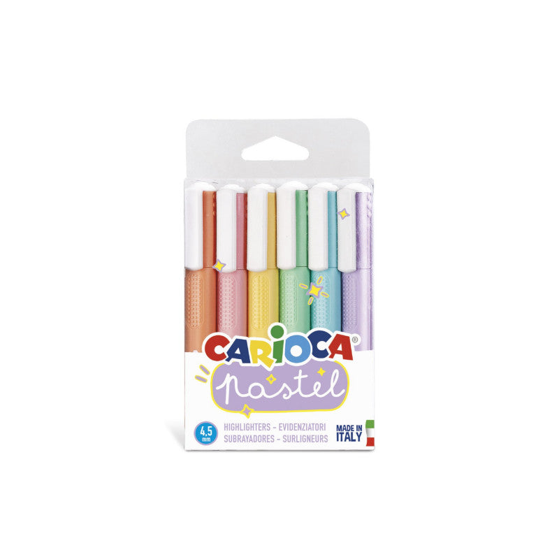 Text markers CARIOCA, pastel, 6 pcs.