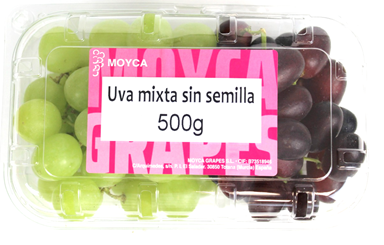 Grapes, variegated seedless, pre-packed, class I, 500 g