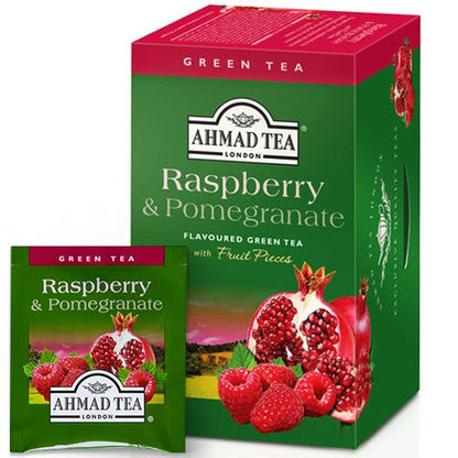 Green tea AHMAD GREEN Raspberry &amp; Pomegranate, 20 sachets