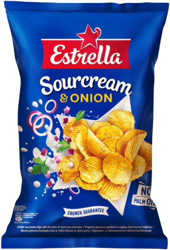 ESTRELLA chips, sour cream and onion flavor, 130 g
