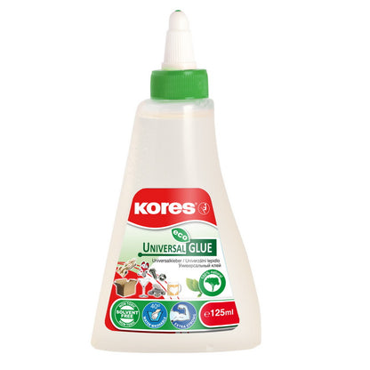 Universal strong fixation ecological glue KORES 125ml ECO, transparent